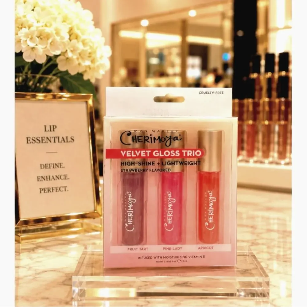 Max Makeup Cherimoya Jelly Trio High Shine Strawberry-flavored Lip Gloss